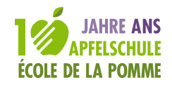 Logo des 10 ans de l'École de la pomme. 